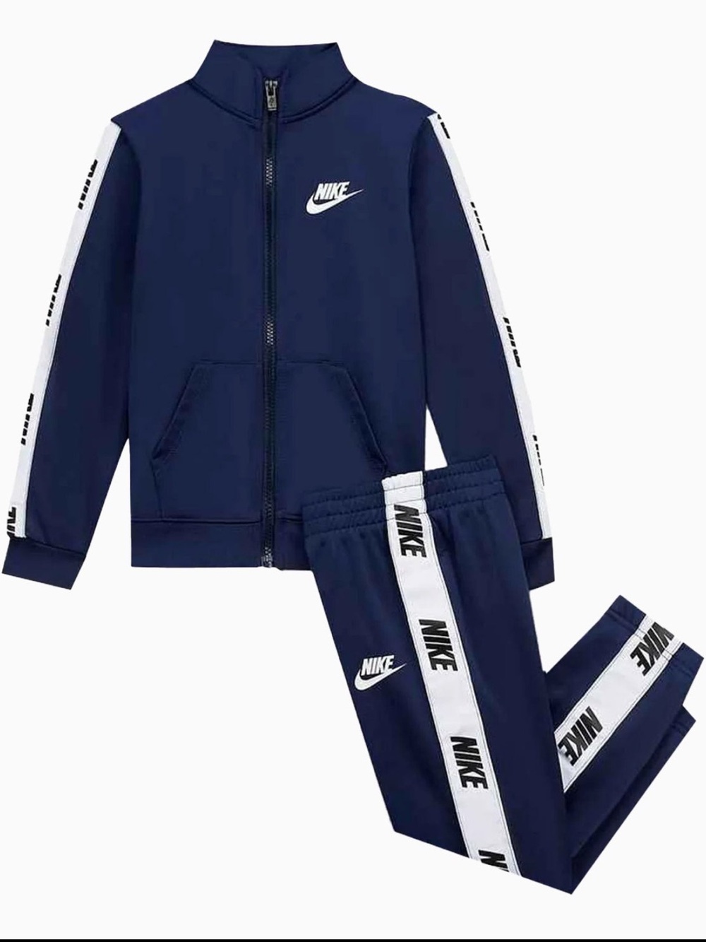 NWT Nike Toddler Boys 2-Piece Tracksuit Set Midnight Navy Logo Tape 3T